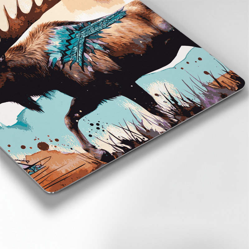 «Southwestern Animals Moose» 37, art mural en métal beige