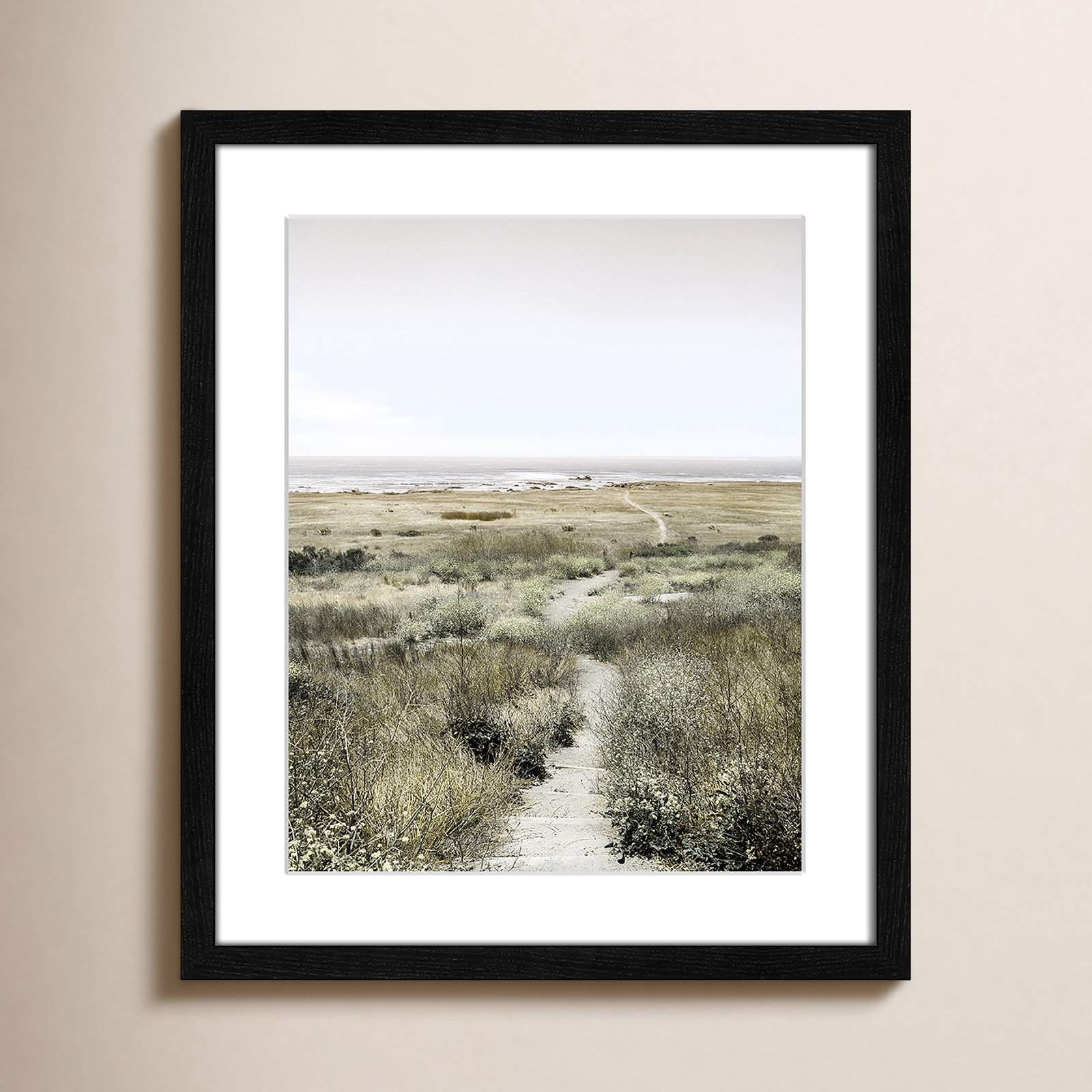 Toscani "Footpath to Paradise" Print, Black Wood Grain, 16 W x 19 H x 0.75 D