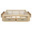 Grand lit plateforme avec 6 tiroirs de rangement, cadre en bois minimaliste moderne pour la chambre à coucher, naturel antique-117989116-117989120