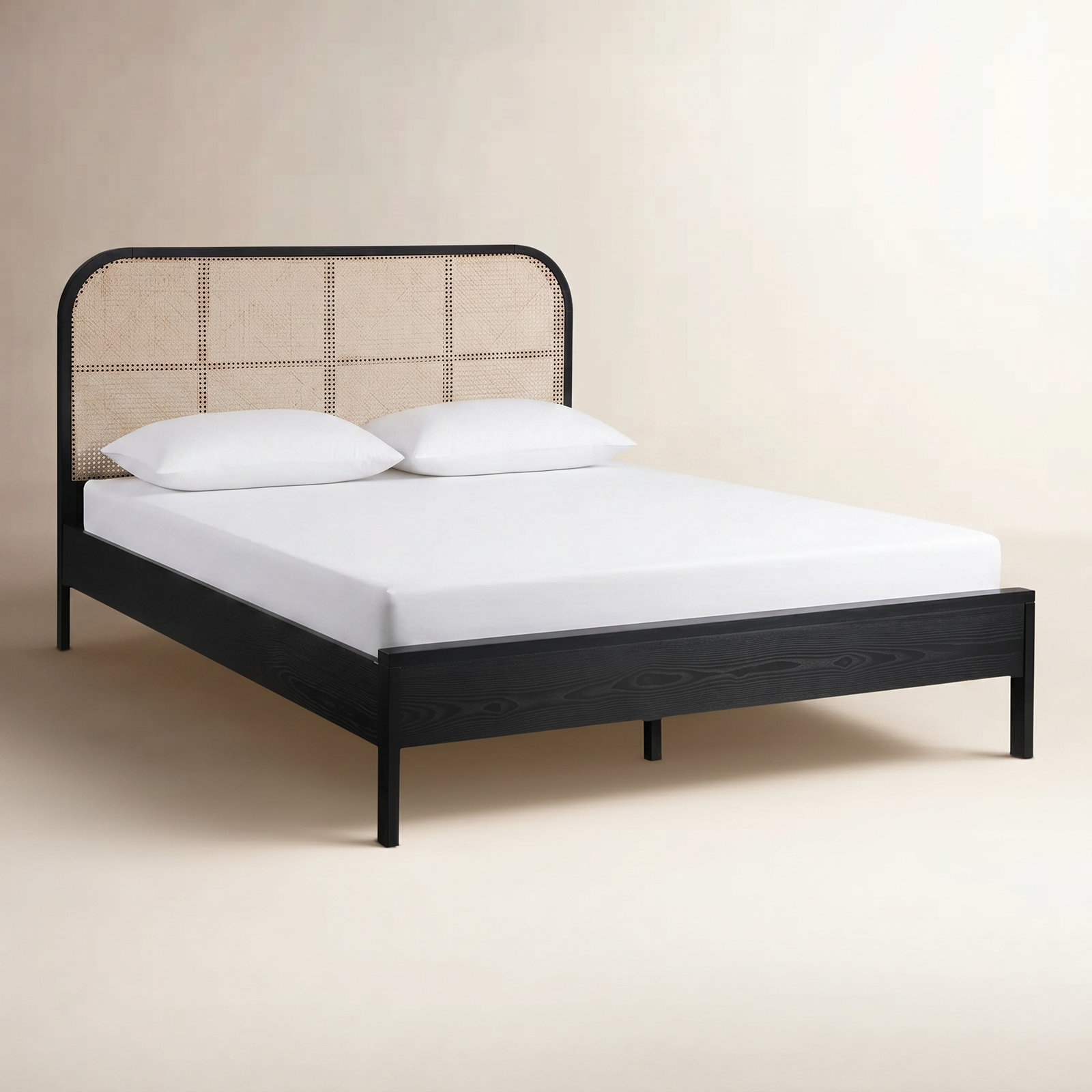 Cane Bed, Full, Black