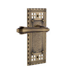 Craftsman Plate Privacy (Bed & Bath) with Fleur Lever