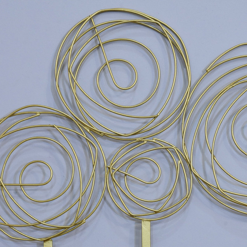 Handmade Abstract Wall Decor on Iron, Gold