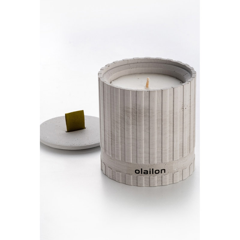 Candly Amber Scented Tumbler Candle with Concrete Holder