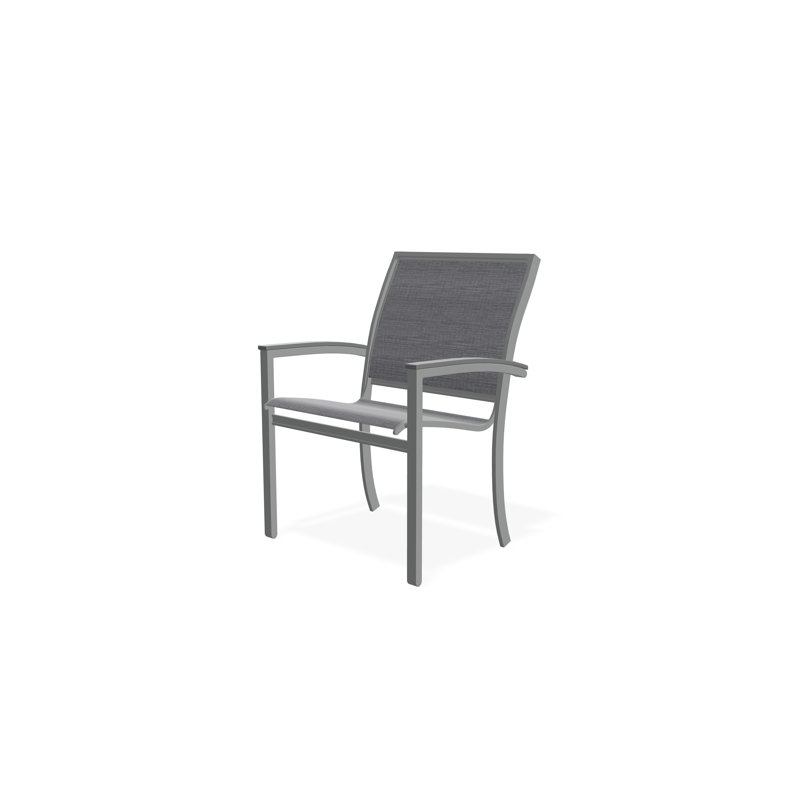 Chaise de café empilable en aluminium Bazza, Étain Augustine, Graphite