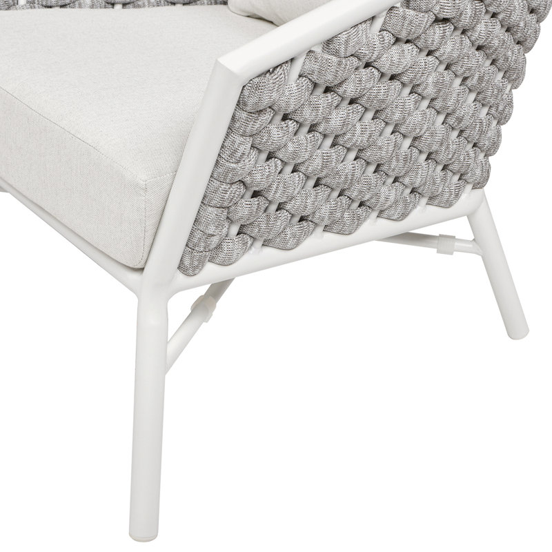Rowan Optic White Acrylic Cushioned Patio Arm Chair Set