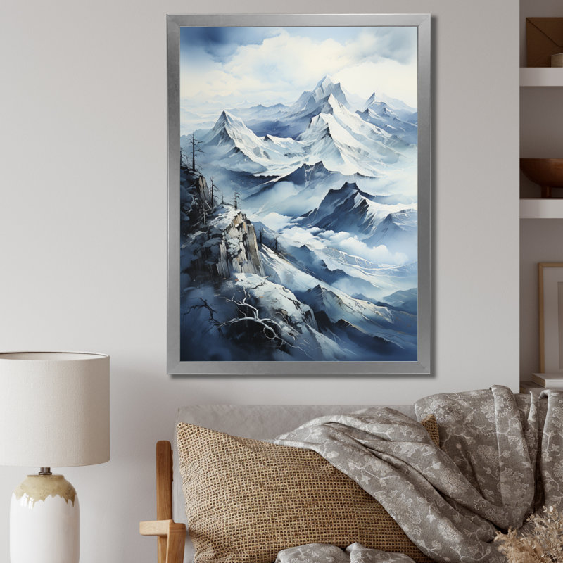 Jaimaine Alaska Snowy Peaks sur impression sur toile, H 40 po x l 30 po x P 1,5 po, Cadre photo argenté