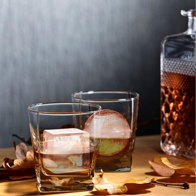 2-Pack Ice Cube Trays Set – Includes Sphere Ice Ball Maker With Lid & Large Square Ice Mould For Whiskey, Cocktails, Homemade Drinks – Keeps Beverages Perfectly Chilled