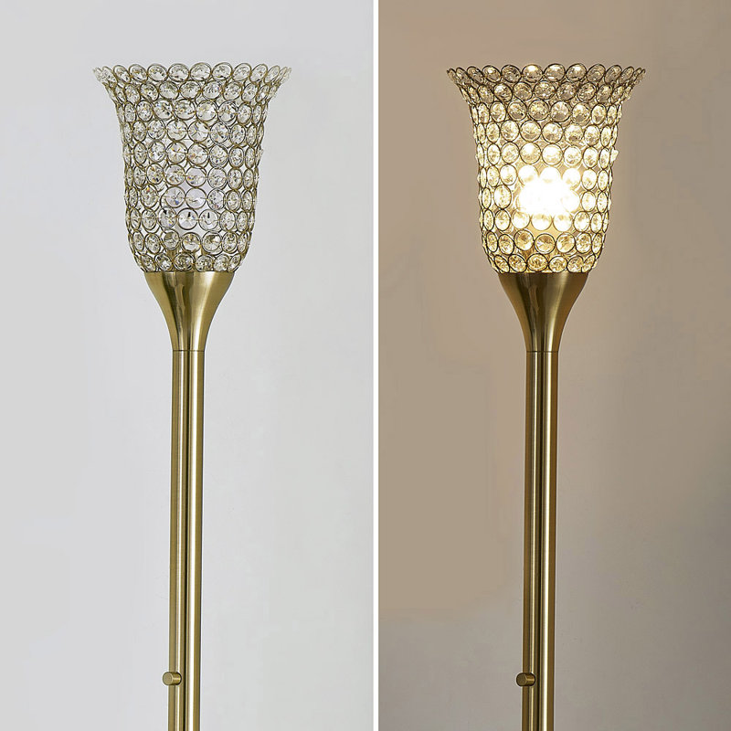 72'' Torchiere Floor Lamp, Antique Brass