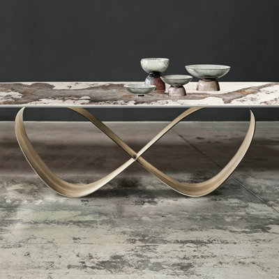 Modern Carbon Steel Sintered stone Dining Table