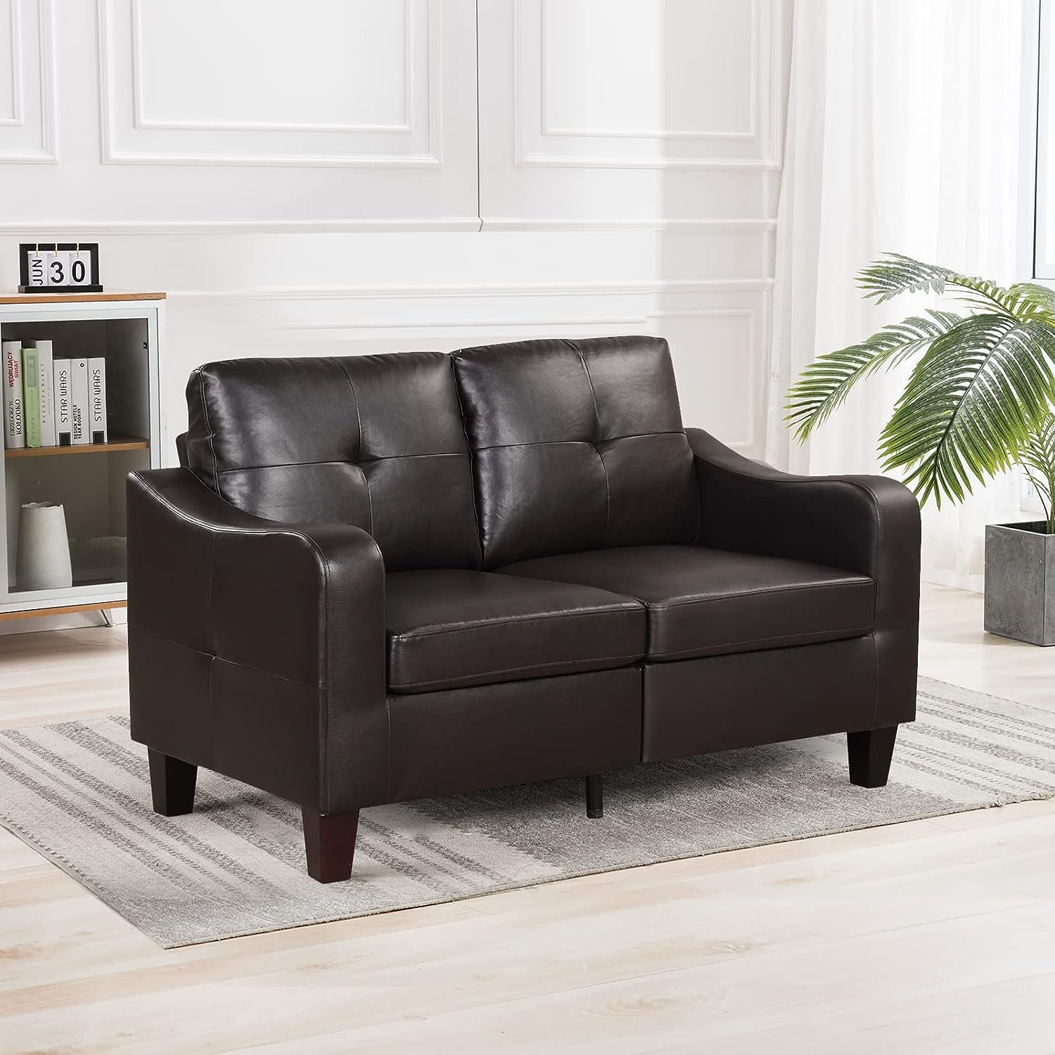 Leather office loveseat discount