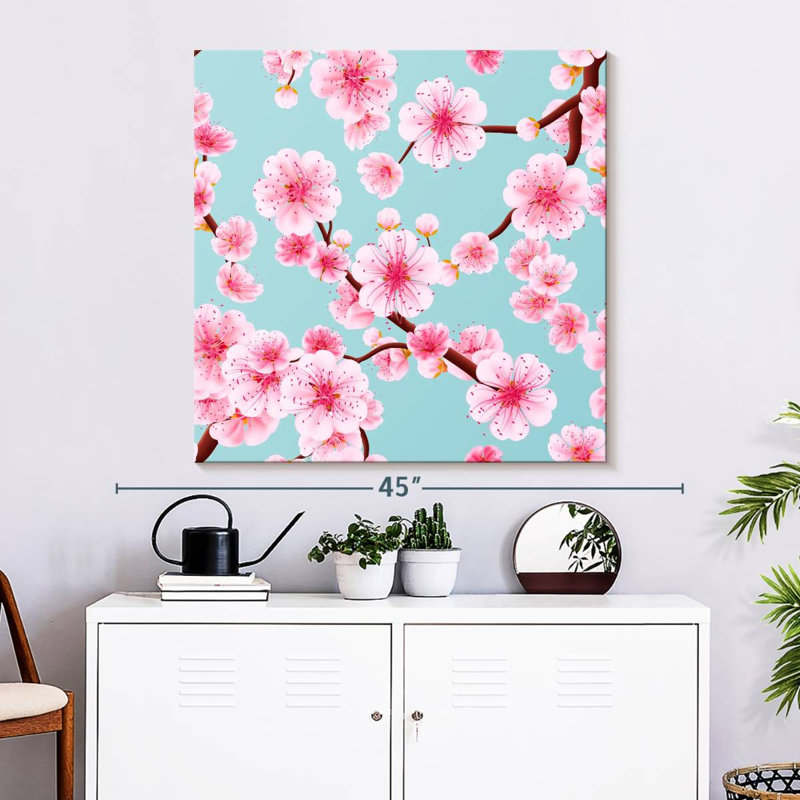 Harnek Pink Japanese Cherry Blossom, 33" H x 33" W