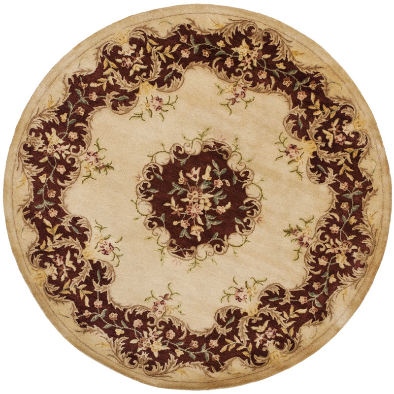 Molter Bergama Hand Tufted Wool Oriental Rug, Round 6'