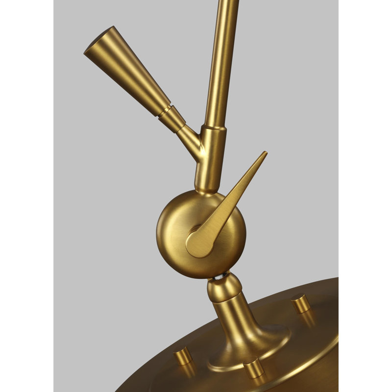 Adjustable Burnished Brass and Black Desk Lamp