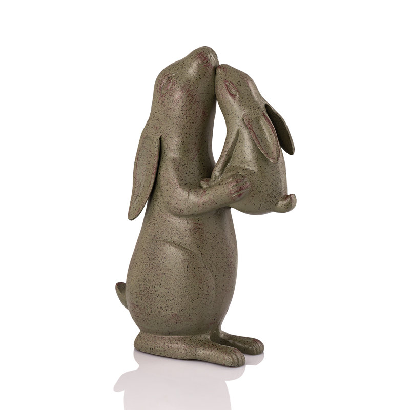 Tender Moment Rabbits Garden Sculpture