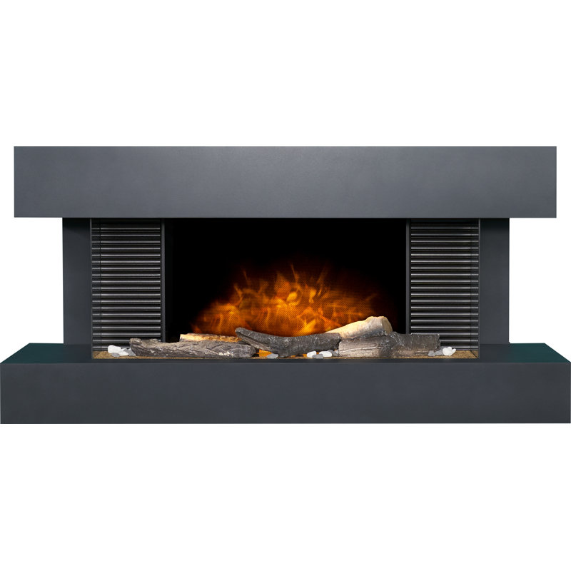 Manola Adam 121.5cm W Electric Fireplace with 6824 BTU, Charcoal Grey
