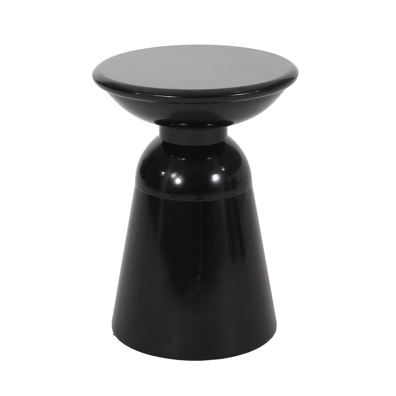 Outdoor Metal End Table -Large, Black