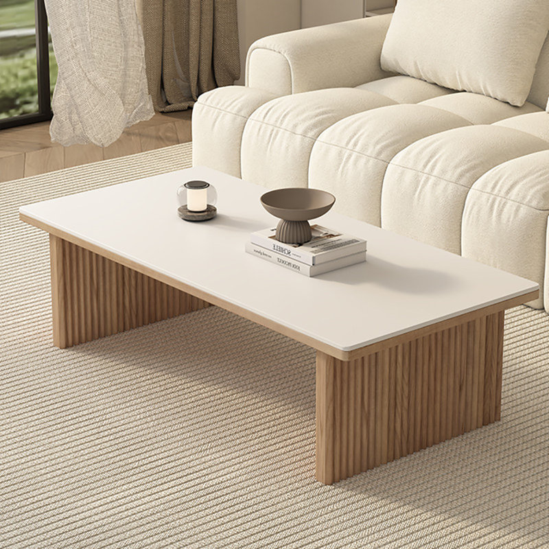 Rectangular simple solid wood rock table, 15.7" H x 63" L x 27.6" W