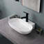 Lavabo de salle de bain mural ovale en céramique blanche
