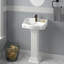 Lavabo de salle de bain en forme de U en porcelaine vitreuse avec trop-plein Stanford