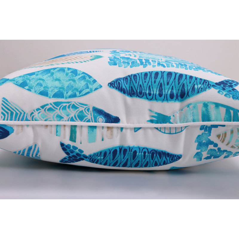 Hooked Seaside Blue Rectangular Outdoor Throw Pillow Set