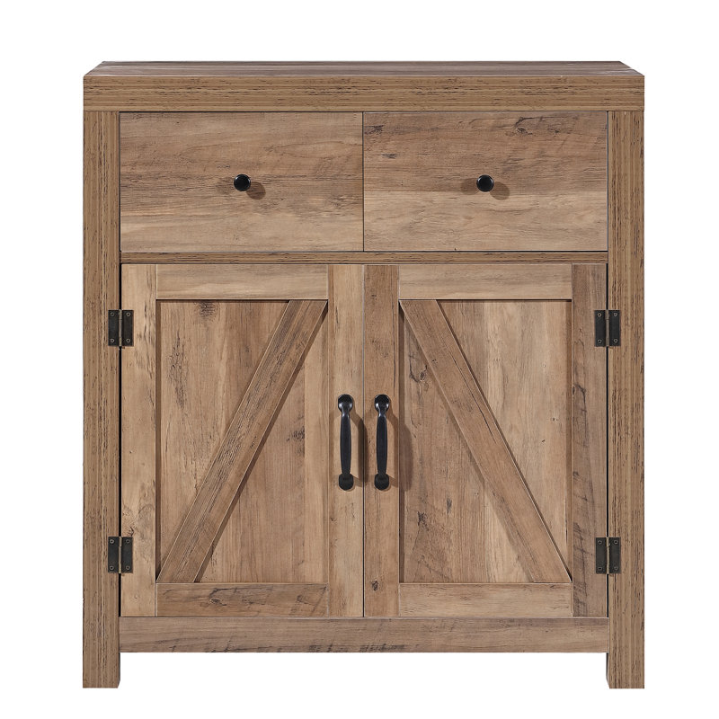 2-Door Accent Cabinet with Two Storage Drawers, Wooden