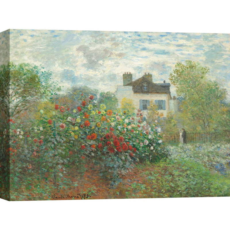 The Artist's Garden In Argenteuil by Claude Monet - Wrapped Canvas Painting, 70cm H x 100cm W x 4cm D