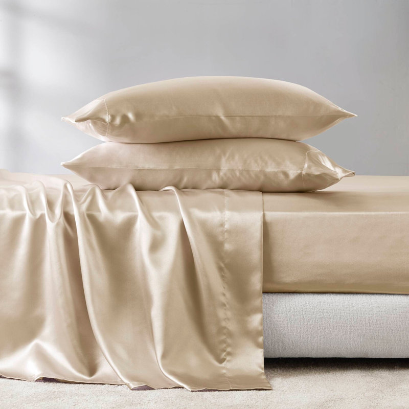 Luxury Sheet Set Cal King, Cal King Sheet Set with 2 Pillowcases, Champagne