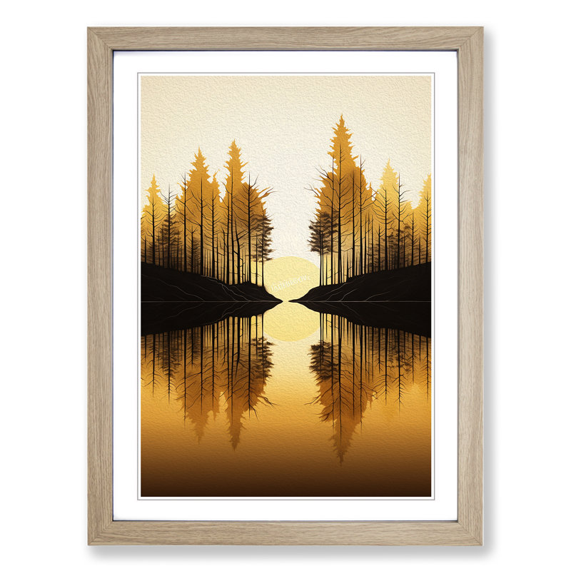 Forest Minimalism Art - Framed Print, Oak Framed, 46cm H x 34cm W