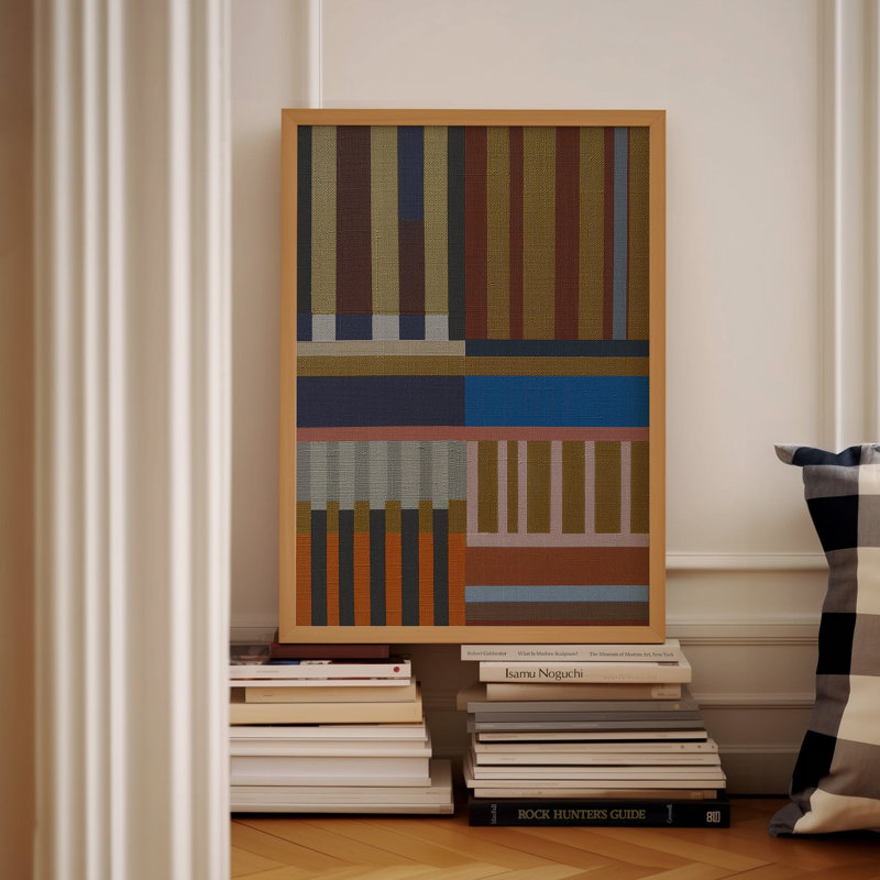 Woven Perspectives No. 03: impression géométrique abstraite, 30x40 in, Natural-Oak