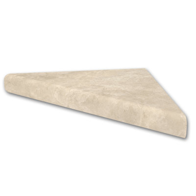 FlexStone 15" Corner Shelf Niche in Creme Travertine