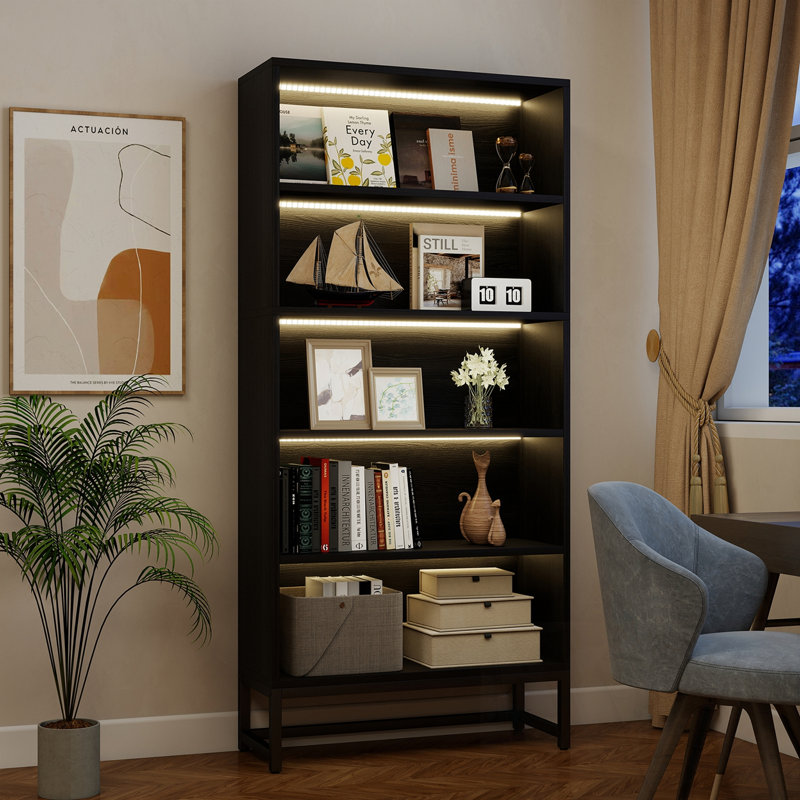 Grand Selen avec lumières DEL et rangement, Noir