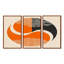«Retro Orange Circle Waves Yin Yang», ensemble d'art mural géométrique-428389797-428389795