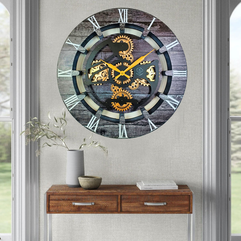 Solid Wood Wall Clock, Carbon Grey