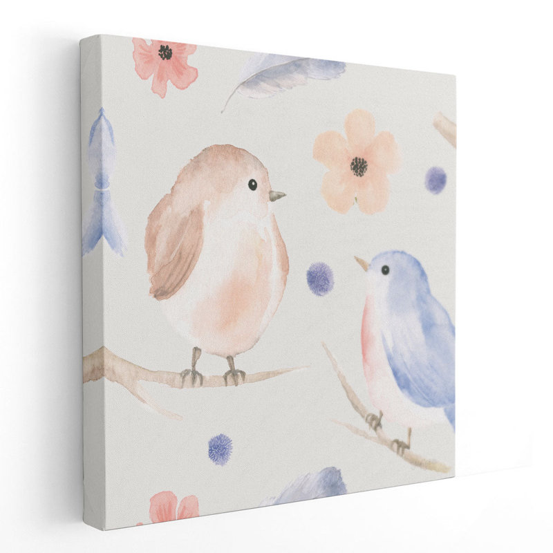 «Spring Sentiments Motif» - reproduction d'art sur toile, H 30 po x l 30 po