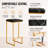 Mengia Leather Bar Stool Upholstered Counter Stool with Quilted Seat and Gold Steel Sled Base Kitchen Stool-2113490015