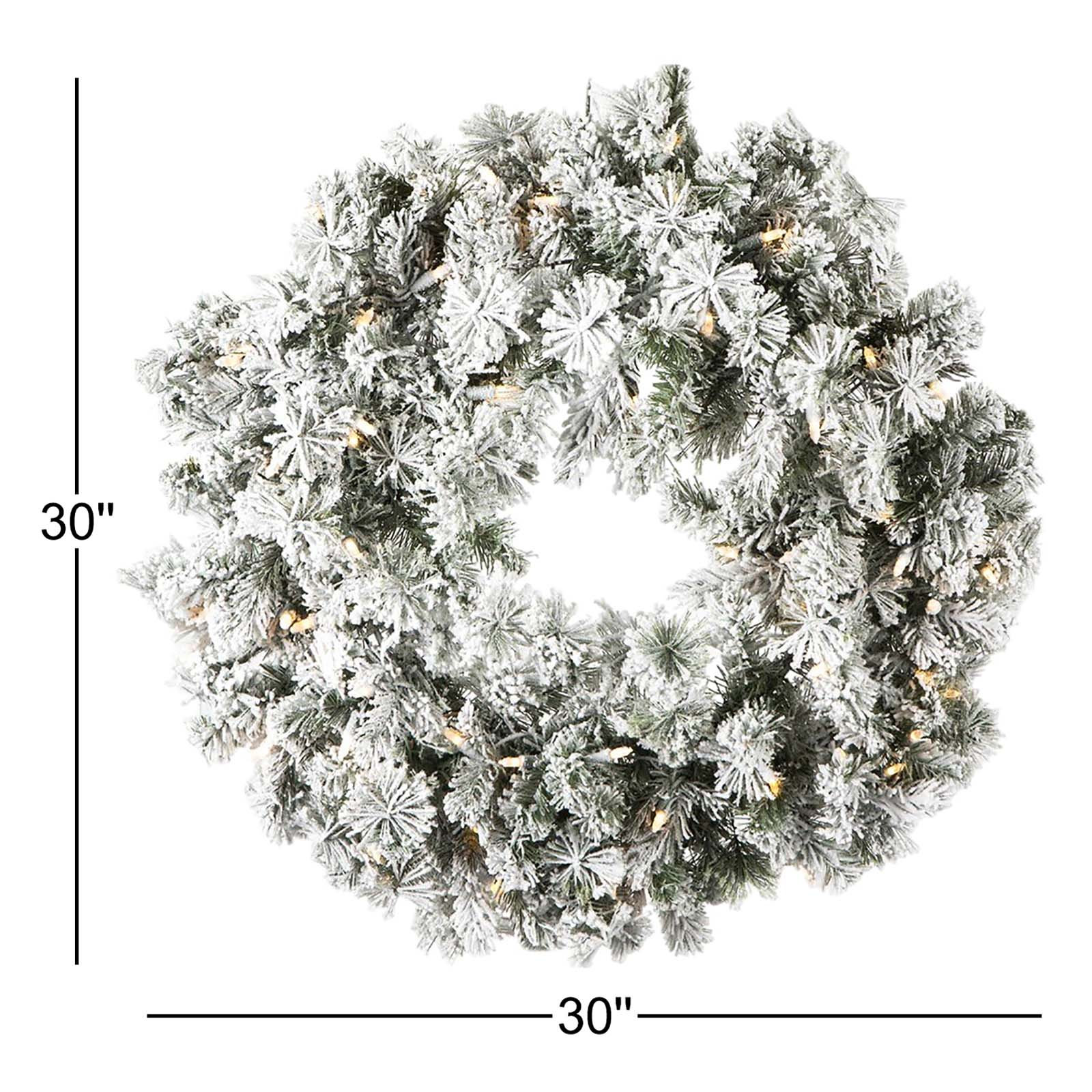 30'' Faux Pine Lighted Wreath