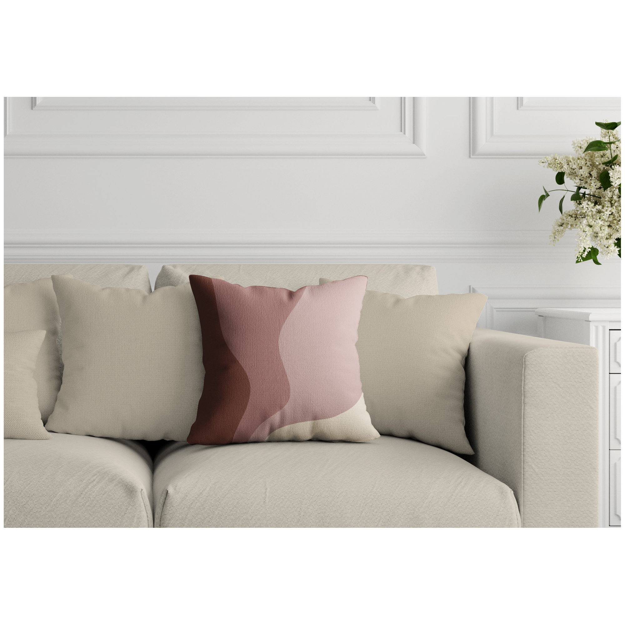 Bunko Ombre Indoor/Outdoor Throw Pillow, Terracotta, 19" x 19", Square