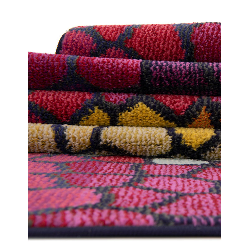 Tapis rose / jaune / bleu Jesusa, Tapis de couloir 2 pi 2 po x 6 pi 9 po