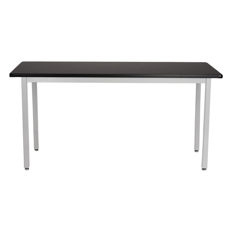 Adjustable Height Black and Silver Steel Science Table