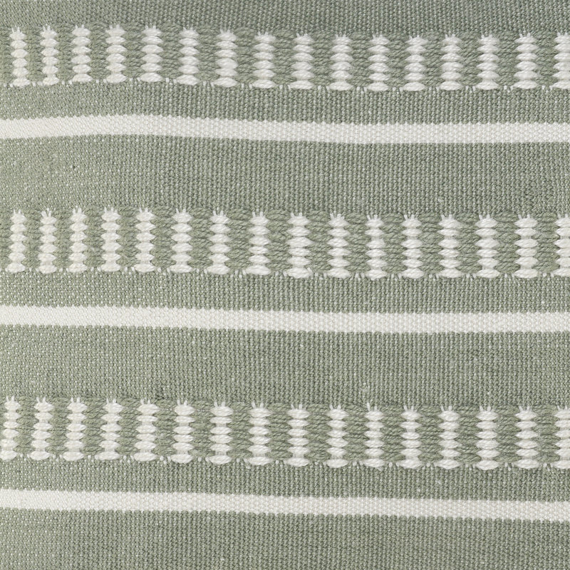 Housse de coussin décoratif à rayures faite à la main intérieur / extérieur Coastal, 24 po x 24 po, Vert