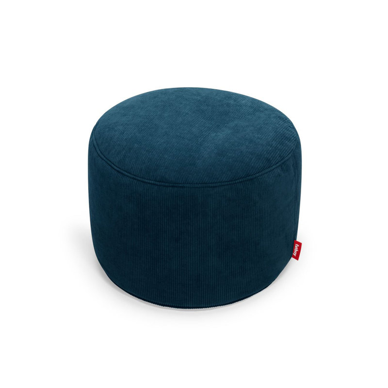 Point Recycled Cord Ottoman, Deep Blue