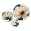 Minime pivoine beige et bleue - ensemble de 3 reproductions d'art murales florales en métal