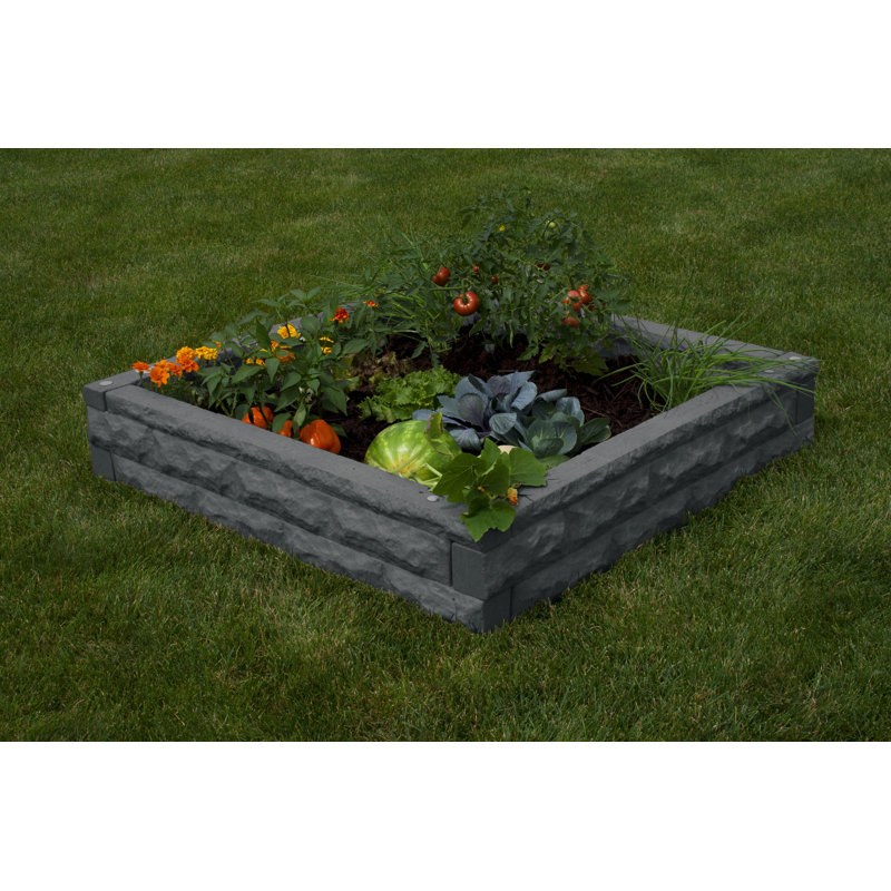 Garden Wizard Self-Watering Plastic Outdoor Raised Garden Bed, Dark Granite