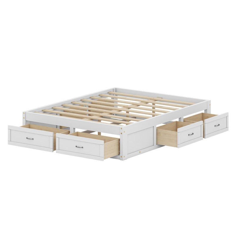 Platform Bed With 6 Storage Drawers