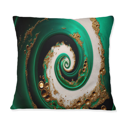 Coussin décoratif vert et or I - Crashing Waves