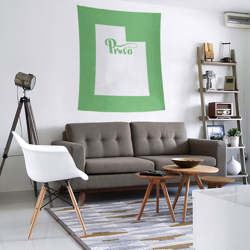 Tapisserie murale Provo Utah, Vert, H 104 po x l 88 po