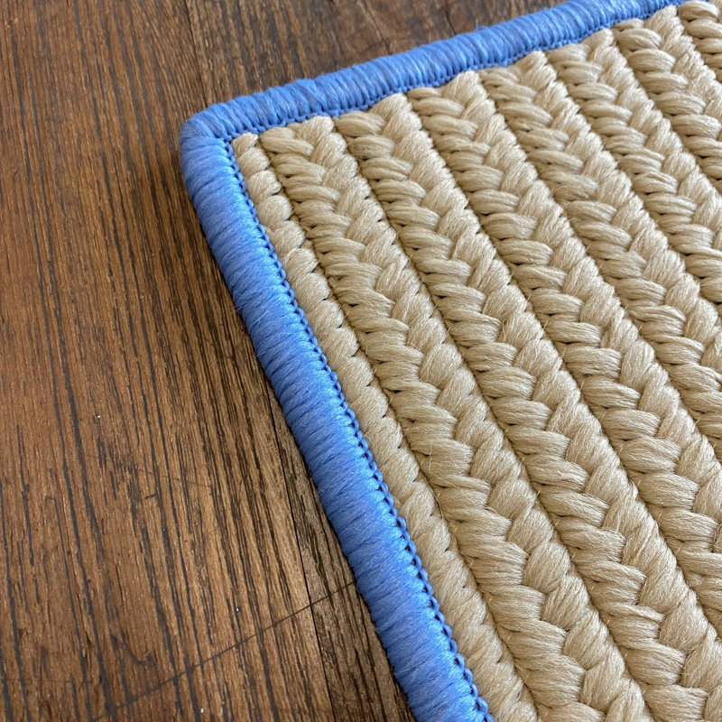 Tapis de porte d'intérieur, L 18 po x L 30 po, Beige/bleu