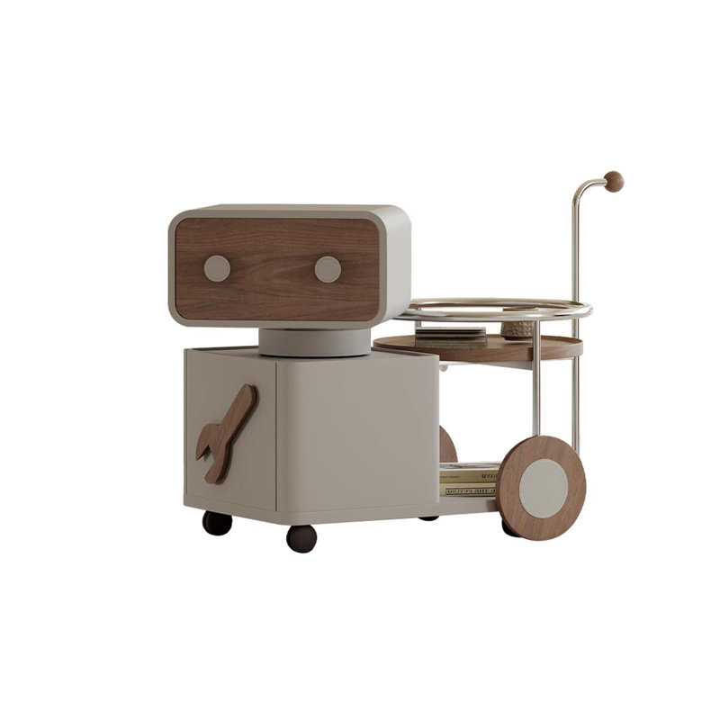 Modern Creative White Robot Multifunctional Rotating Movable Side Table