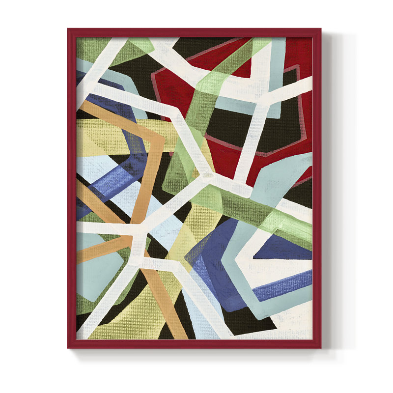 «Magnetic Color I», reproduction encadrée - bois massif, H 21 po x l 17 po, Rouge