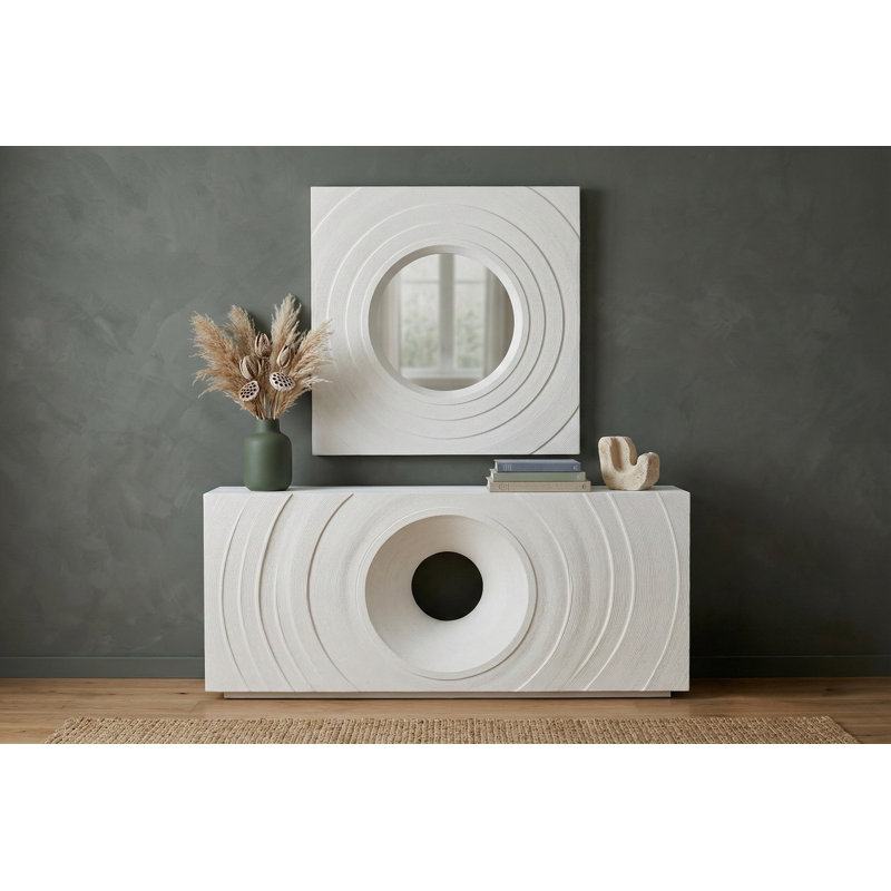 Void Console Table, White Stone